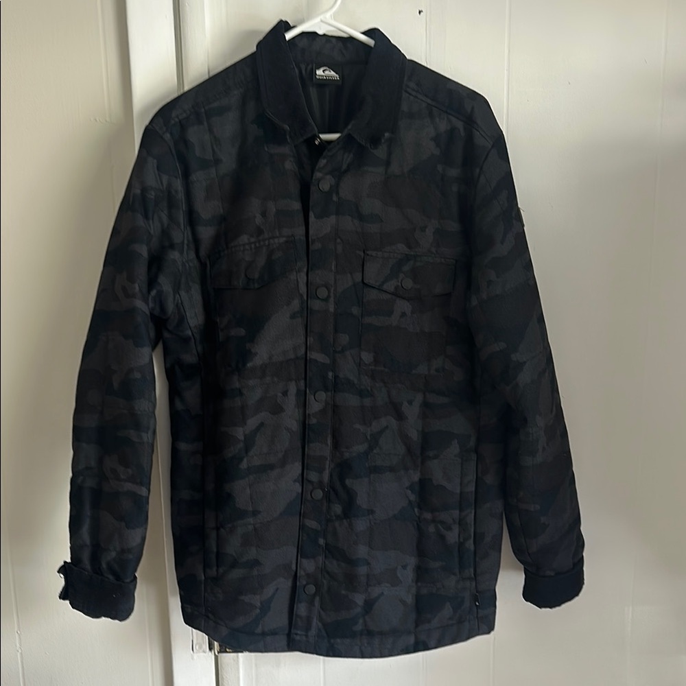 Quiksilver Men's Black Camo Jacket